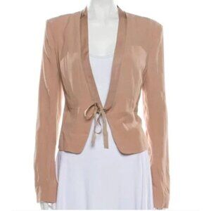 Vanessa Bruno Nude Beige Cropped Tie Closure Jacket S